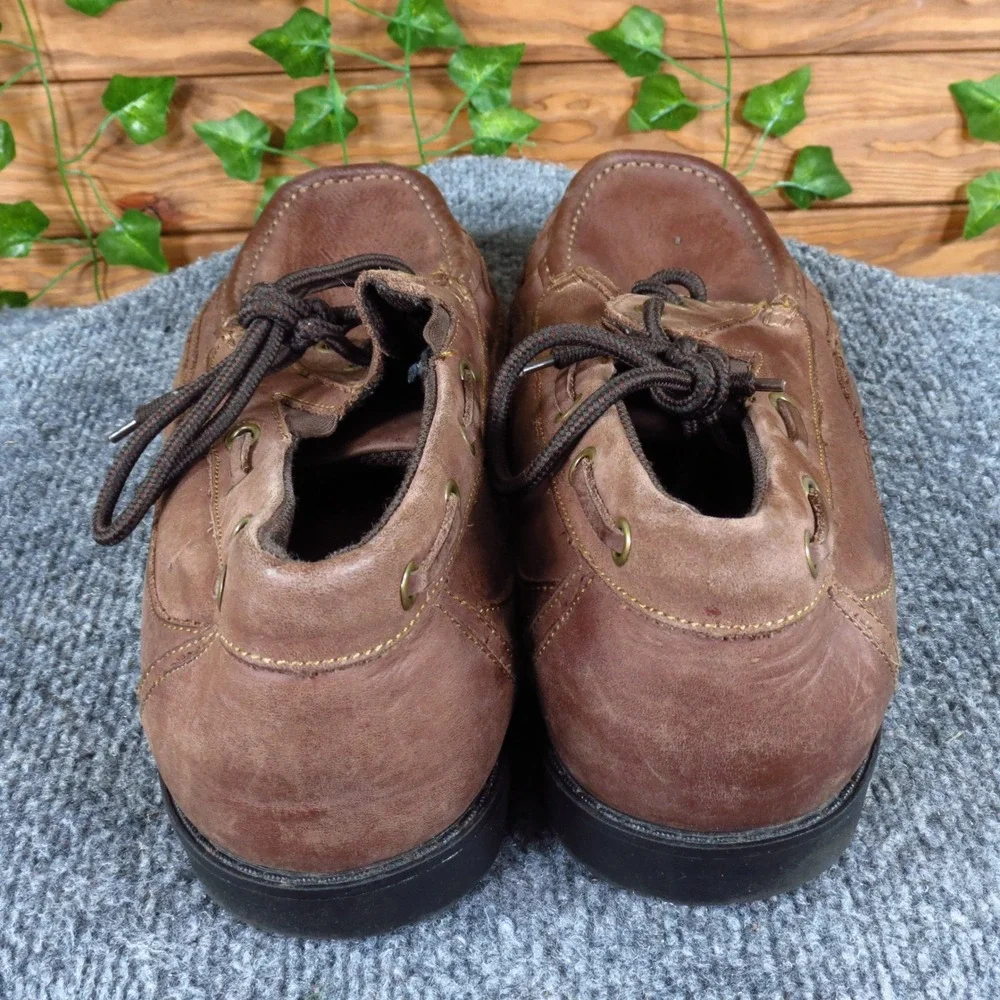 Dr.‎ Scholl's Voyage Men Casual Boat Shoe Size 10 Walking Comfort Brown Leather
